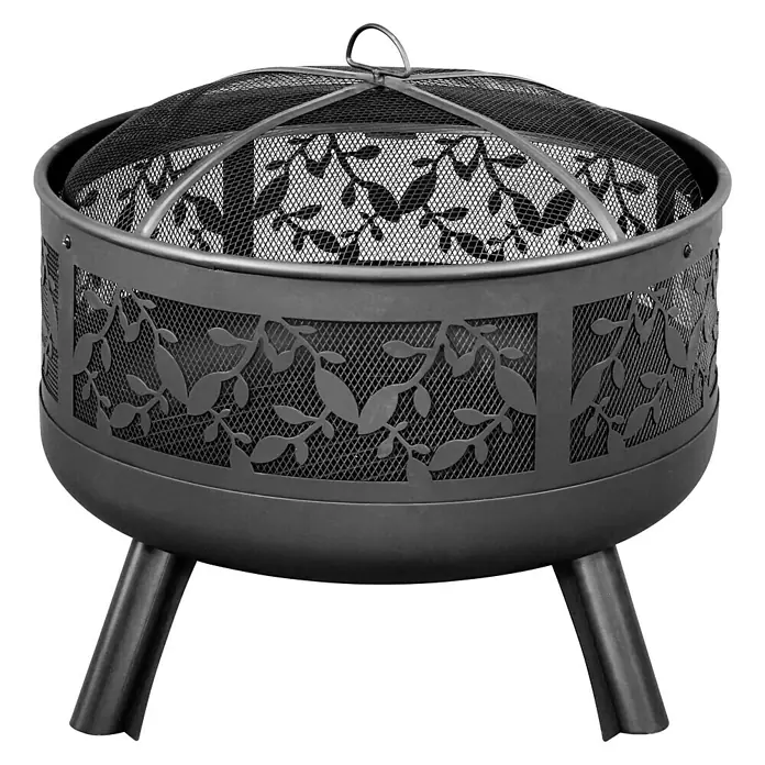 Buschbeck Feuerschale LeavesDurchmesser: 63 cm, Stahl - Dieser moderne Feuerkorb mit Blättermuster sorgt für eine gemütliche Atmosphäre im Garten oder auf der Terrasse und ist ein echter Hingucker.