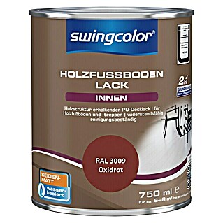 swingcolor 2in1 Holzfußbodenlack RAL 3009 (Oxidrot, 750 ml, Seidenmatt, Wasserbasiert)