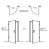 Doornite Sobna vrata sa staklom Quatro  (648 x 2.000 mm, Smjer otvaranja: Lijevo, Bijele boje, Saće, Lakirano) | BAUHAUS