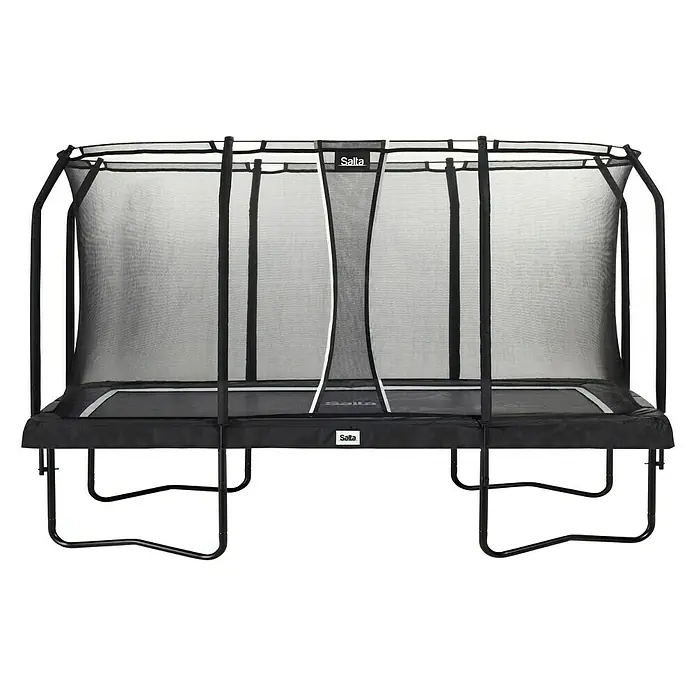 Salta Trampolin Premium Black Edition - 396 x 244 cm, Schwarz - Rechteckiges Salta-Trampolin mit Sicherheitsnetz. Ideal für den Garten und sicheren Springspaß für Kinder und Erwachsene.