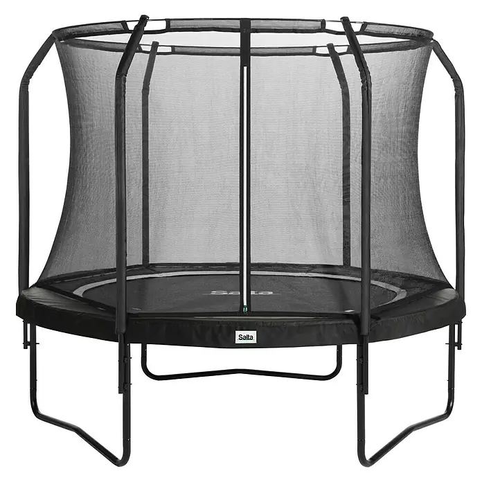 Salta Trampolin Premium Black Edition - Durchmesser: 251 cm, Schwarz - Ein Salta-Trampolin mit Sicherheitsnetz und stabilen Beinen. Ideal für sicheren Springspaß im Garten.