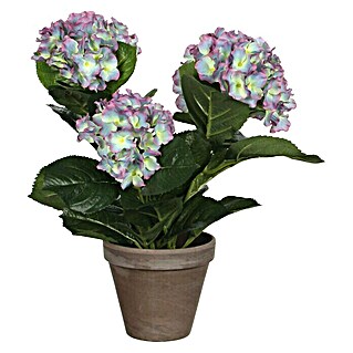 Umjetna biljka Hortenzija (Visina: 40 cm, Ljubičasta, Plastika)