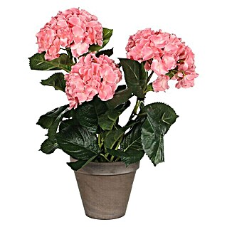 Umjetna biljka Hortenzija (Visina: 40 cm, Roze boje, Plastika)