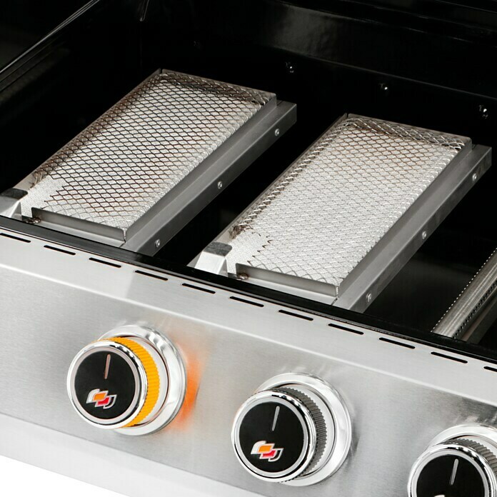 Kingstone KMS Gasgrill Cliff 605-II Built InAnzahl Brenner: 6, Hauptgrillfläche: 89,2 x 45 cm, 14 kW, Schwarz/Silber Detail Shot