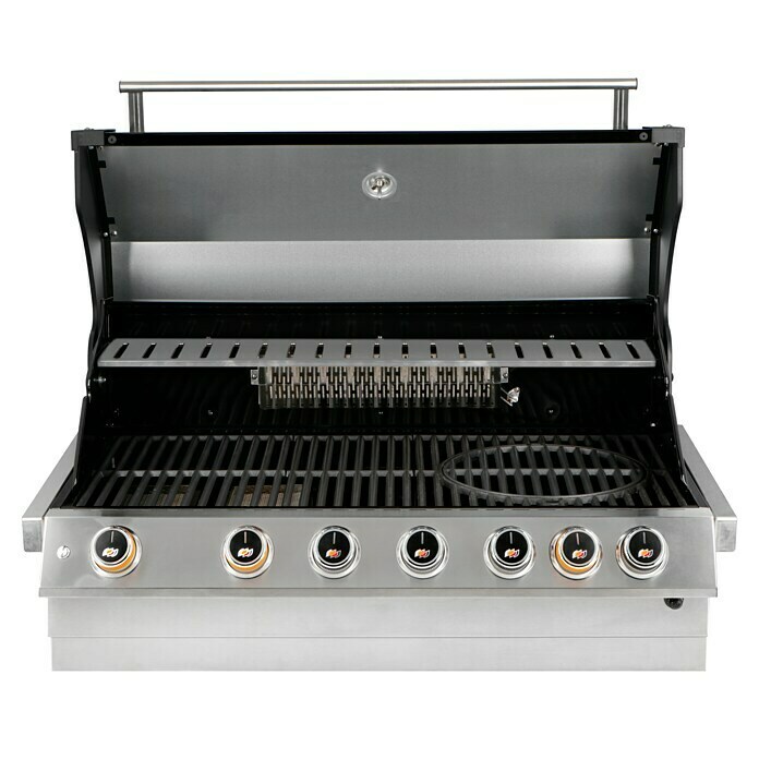 Kingstone KMS Gasgrill Cliff 605-II Built InAnzahl Brenner: 6, Hauptgrillfläche: 89,2 x 45 cm, 14 kW, Schwarz/Silber Diagonal View