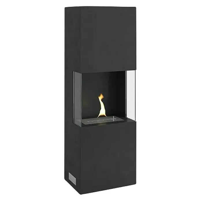 Dekokamin Indie 180 - 34 x 50 x 170 cm, Füllmenge: 1 l, Schwarz - Moderner Ethanol-Kamin in Schwarz, perfekt für stimmungsvolle Abende. Das elegante Design passt in jeden Raum und sorgt für Wärme.