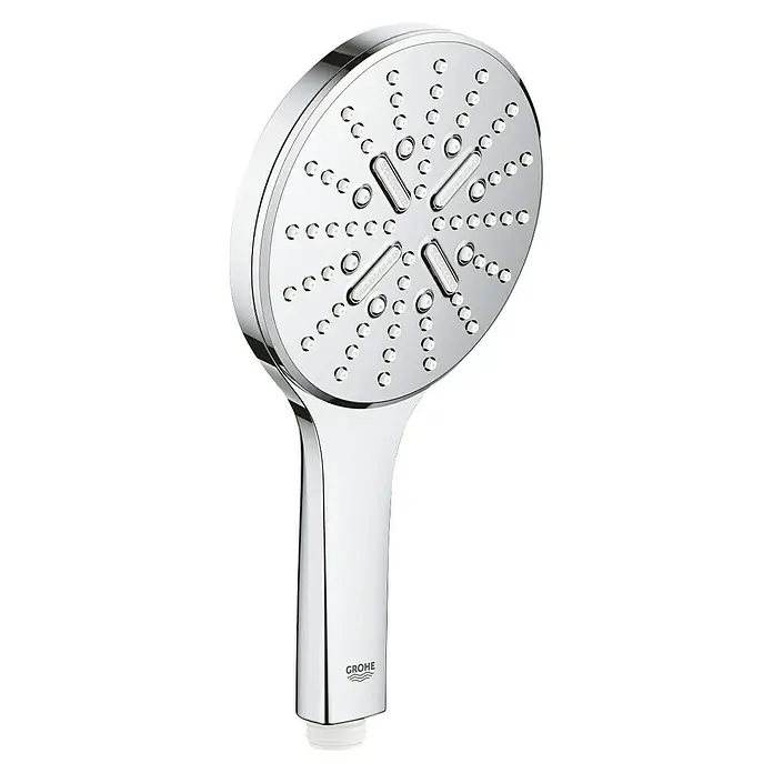 Grohe Rainshower SmartActive Handbrause 130 - Anzahl Funktionen: 3 Stk., Durchmesser: 13 cm, Chrom - Handbrause von Grohe, verchromt. Die Brause hat mehrere Strahlarten und ein modernes Design für ein komfortables Duscherlebnis.