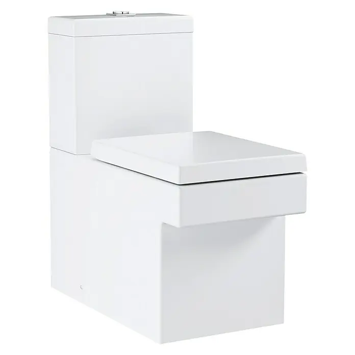 Grohe WC-Sitz Cube Ceramic - Duroplast, Weiß, Mit Absenkautomatik - Elegante, moderne Toilette in strahlendem Weiß. Das minimalistische Design fügt sich nahtlos in jedes Badezimmer ein.