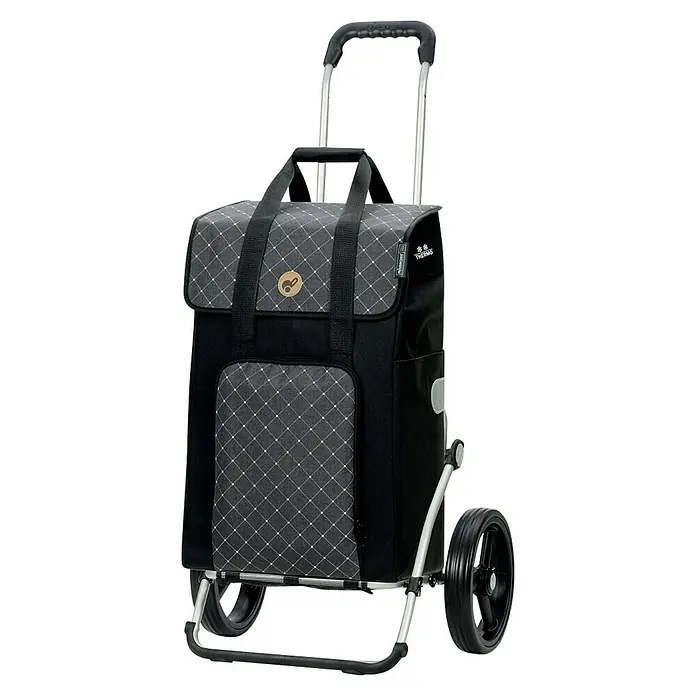 Andersen Royal Einkaufstrolley Isak - Traglast: 50 kg, Anthrazit - Einkaufstrolley mit Diamantmuster, stabilen Rädern und Teleskopgriff für bequemen Transport.