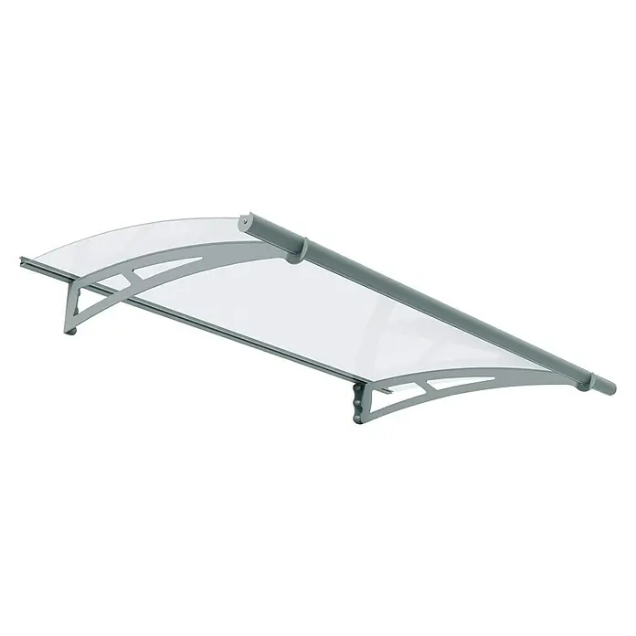Palram – Canopia Pultvordach Aquila - 150,5 x 91,5 x 17,5 cm, Hellgrau, Farbe Dach: Klar - Graues Vordach mit durchsichtiger Abdeckung bietet Schutz vor Witterungseinflüssen. Ideal für Hauseingänge oder Terrassen.