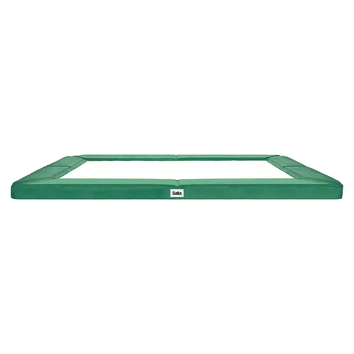 Salta Trampolin-Schutzrand Combo - 214 x 153 cm, Grün - Grünes rechteckiges Salta-Trampolin-Sicherheitskissen, das einen sicheren und bequemen Sprungbereich gewährleistet, mit dem Salta-Logo.
