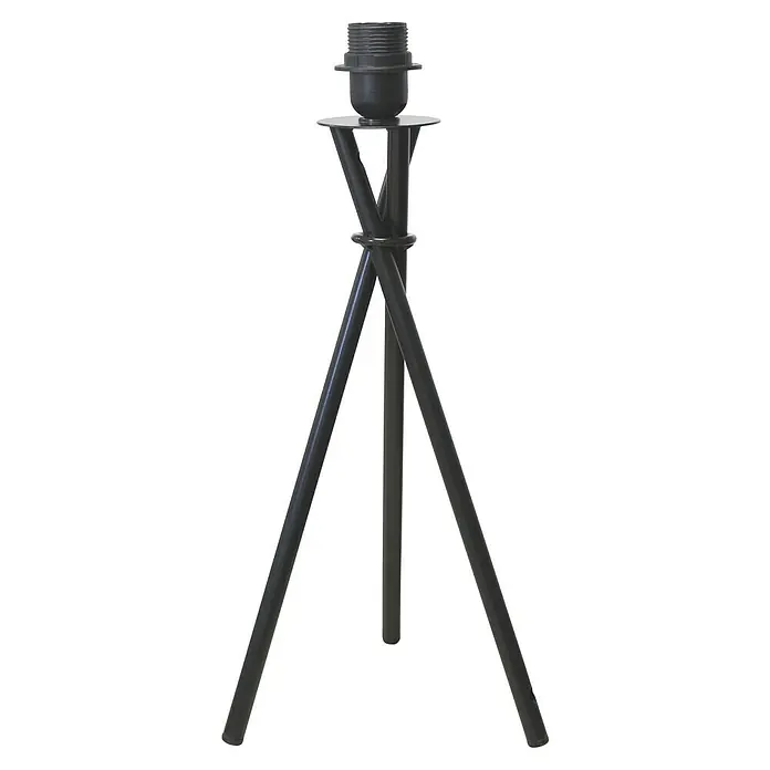 Idp Lampshades Lámpara de sobremesa Trípode - 40 W, L x An x Al: 20 x 20 x 46 cm, Negro, E27 - Elegante base de lámpara negra con diseño de trípode y un casquillo E27, ideal para espacios modernos.
