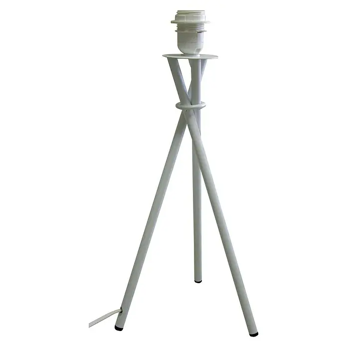 Idp Lampshades Lámpara de sobremesa Trípode - 40 W, L x An x Al: 20 x 20 x 46 cm, Blanco, E27 - Primer plano de un portalámparas sobre una base de trípode, que muestra una solución de iluminación moderna para espacios interiores.