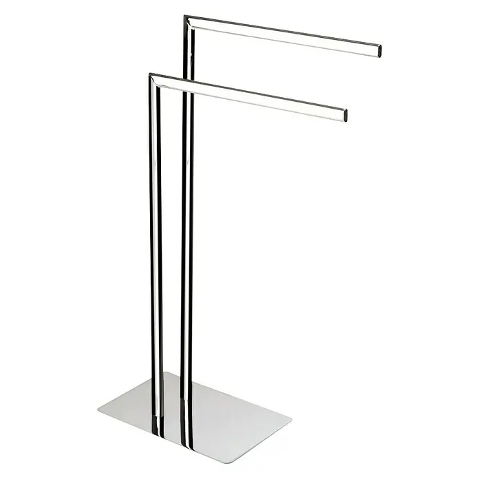 Aquasanit Toallero de barra Piantane - L x An x Al: 20 x 49 x 82 cm, Metal, Cromo - Toallero de pie cromado, un accesorio de baño elegante para baños con estilo. Práctico y decorativo.