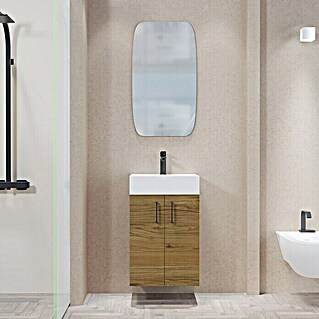 Conjunto de mueble de baño Palma (45 cm, 2 pzs., Roble Guadarrama, Efecto madera)