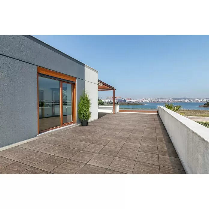 Terrassenplatte Saturn - 50 x 50 x 4 cm, Mediterran, Beton - Stimmungsaufnahme