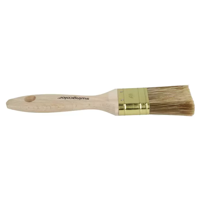 swingcolor Premium Lasur-Flachpinsel - Breite Borsten: 40 mm, Hollestermischung, Naturholz