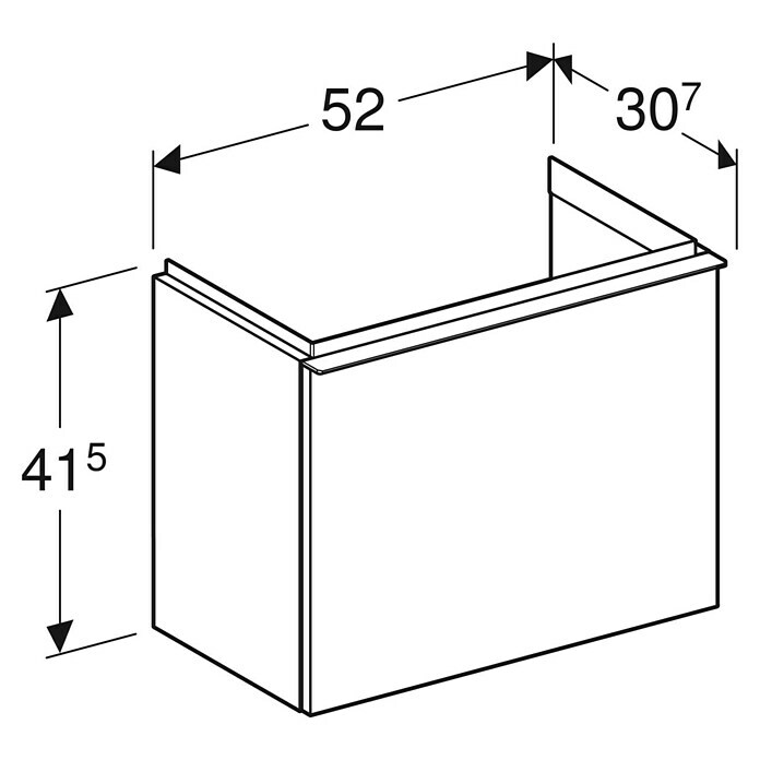 Geberit iCon Waschtischunterschrank (52 x 30,7 x 41,5 cm, Eiche, Matt) | BAUHAUS