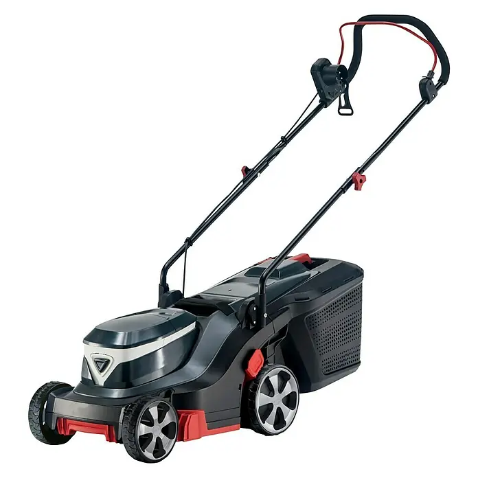 AL-KO Easy Elektro-Rasenmäher - 1.600 W, Schnittbreite: 38 cm - Schwarzer und roter Rasenmäher mit praktischem Fangkorb für einen sauberen und effizienten Gartenschnitt.