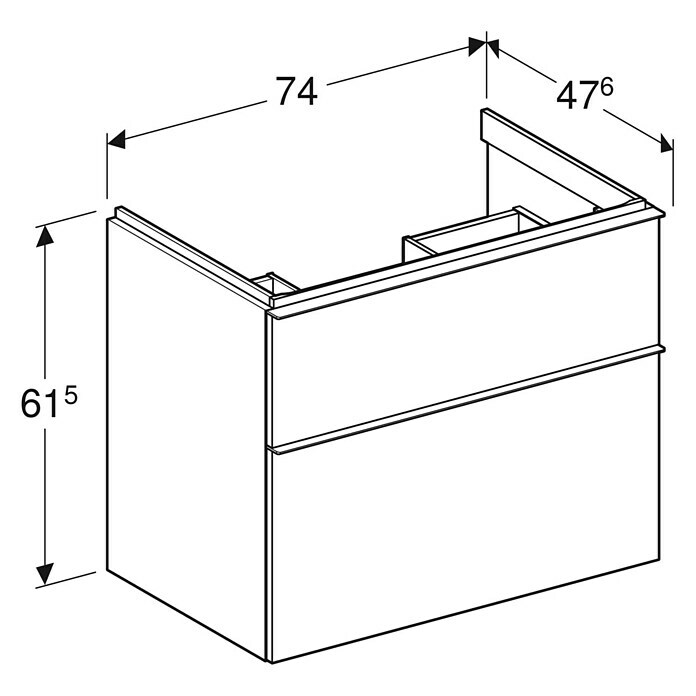 Geberit iCon Waschtischunterschrank (74 x 47,6 x 61,5 cm, Lava, Matt) | BAUHAUS