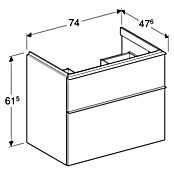 Geberit iCon Waschtischunterschrank (74 x 47,6 x 61,5 cm, Lava, Matt) | BAUHAUS