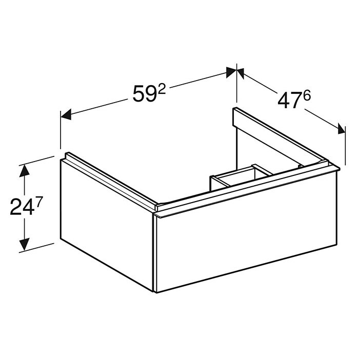 Geberit iCon Waschtischunterschrank (59,2 x 47,6 x 24,7 cm, Weiß, Hochglanz) | BAUHAUS