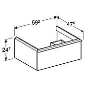 Geberit iCon Waschtischunterschrank (59,2 x 47,6 x 24,7 cm, Weiß, Hochglanz) | BAUHAUS