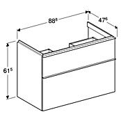 Geberit iCon Waschtischunterschrank (88,8 x 47,6 x 61,5 cm, Weiß, Hochglanz) | BAUHAUS