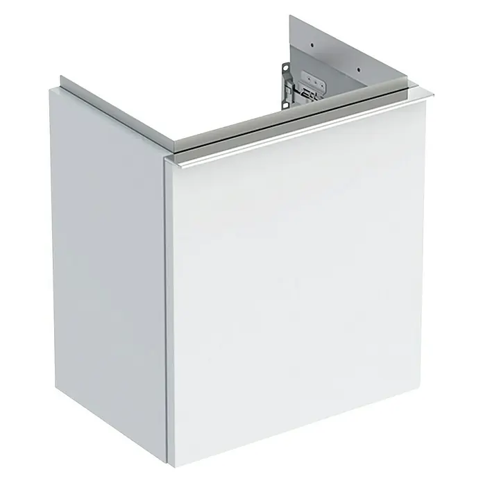 Geberit iCon Waschtischunterschrank - 37 x 27,9 x 41,5 cm, Weiß - Schwebender weißer Wandschrank mit modernen Chromdetails, ideal für stilvolle Badezimmer oder moderne Einrichtungen. Klare Linien und minimalistisches Design.