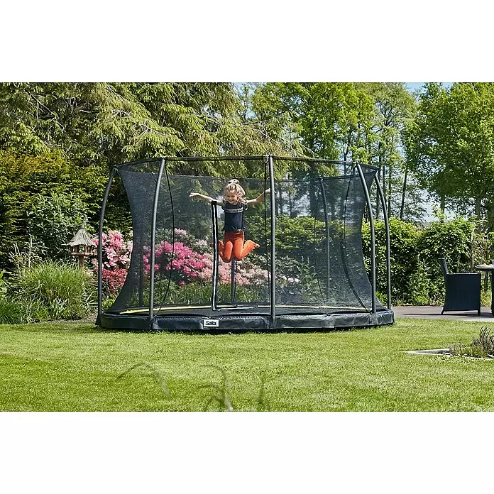 Salta Trampolin Comfort Edition Ground - Durchmesser: 251 cm, Schwarz - Anwendungsbeispiel