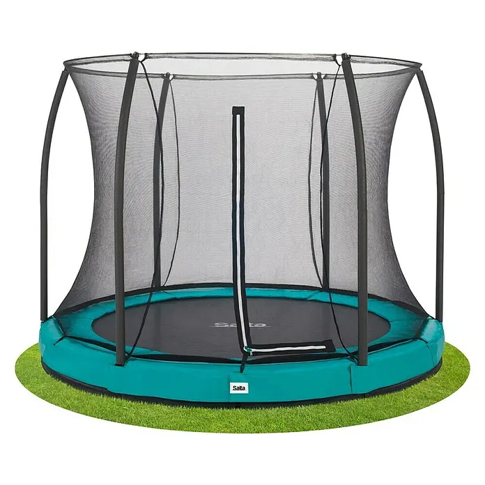 Salta Trampolin Comfort Edition Ground - Durchmesser: 183 cm, Grün - Trampolin mit Sicherheitsnetz. Ein ideales Spielgerät für den Garten, das Kindern viel Freude bereitet und sicher ist.