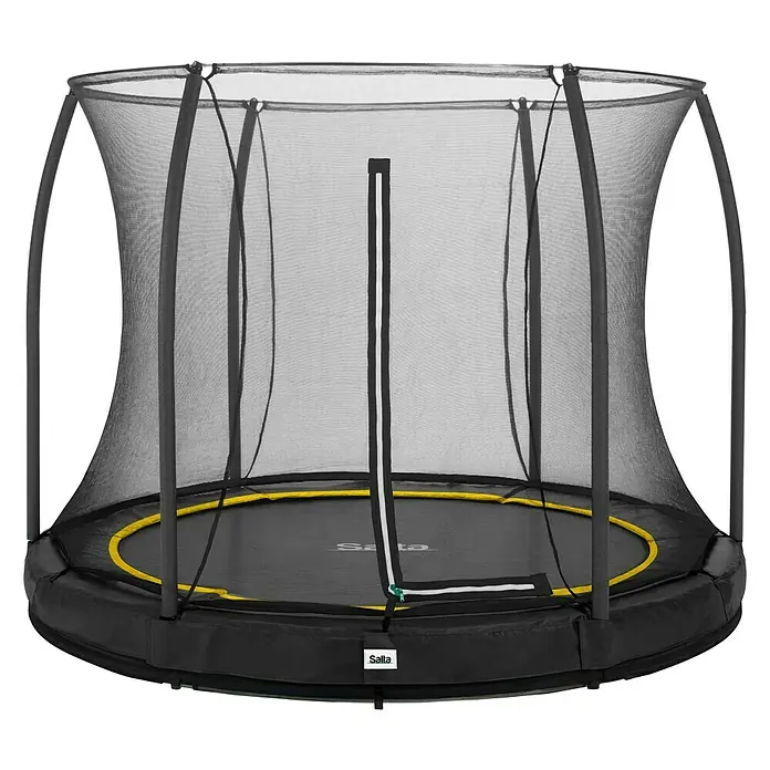 Salta Trampolin Comfort Edition Ground - Durchmesser: 251 cm, Schwarz - Schwarzes Salta Trampolin mit Sicherheitsnetz für sicheren Hüpfspass im Garten. Das Trampolin sorgt für Bewegung und Freude im Freien.