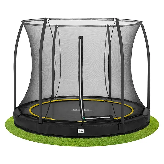 Salta Trampolin Comfort Edition Ground - Durchmesser: 251 cm, Schwarz - Ein hochwertiges Salta Trampolin mit Sicherheitsnetz, ideal für Spiel und Spaß im Freien. Das Trampolin sorgt für sichere Sprünge.