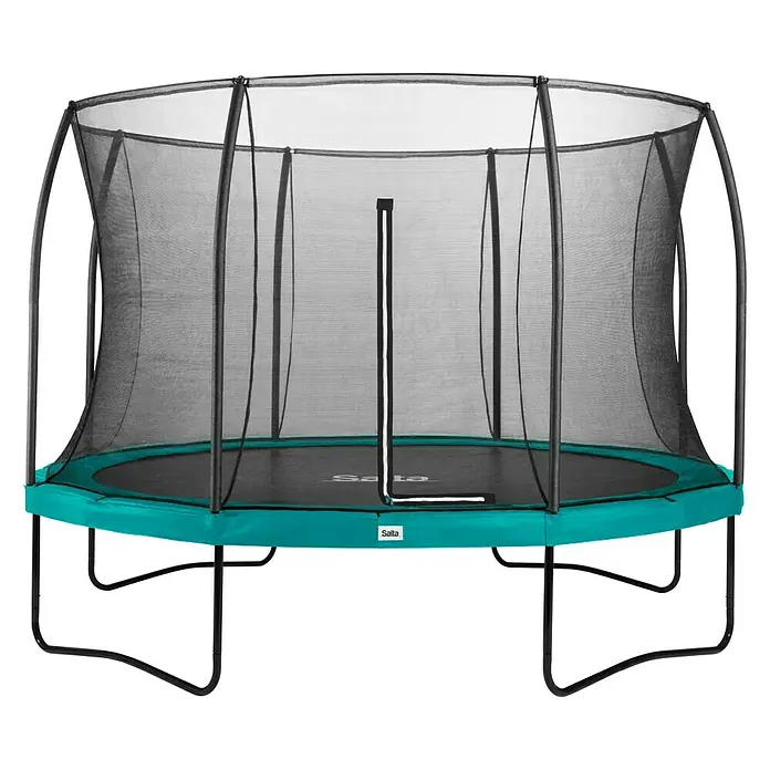 Salta Trampolin Comfort Edition - Durchmesser: 427 cm, Grün - Ein Salta-Trampolin mit Sicherheitsnetz, robust und ideal für den Garten, bietet stundenlangen Springspaß für Kinder und Erwachsene.