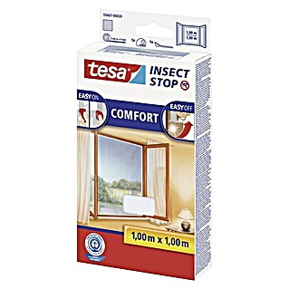 Tesa Insect Stop Insektenschutzgitter Comfort (Farbe Gewebe: Weiß, L x B: 100 x 100 cm, Klettbefestigung)