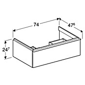 Geberit iCon Waschtischunterschrank (74 x 47,6 x 24,7 cm, Eiche, Matt) | BAUHAUS