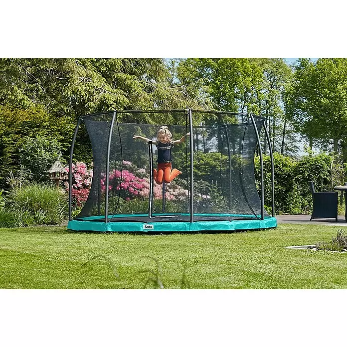 Salta Trampolin Comfort Edition Ground - Durchmesser: 366 cm, Grün - Anwendungsbeispiel