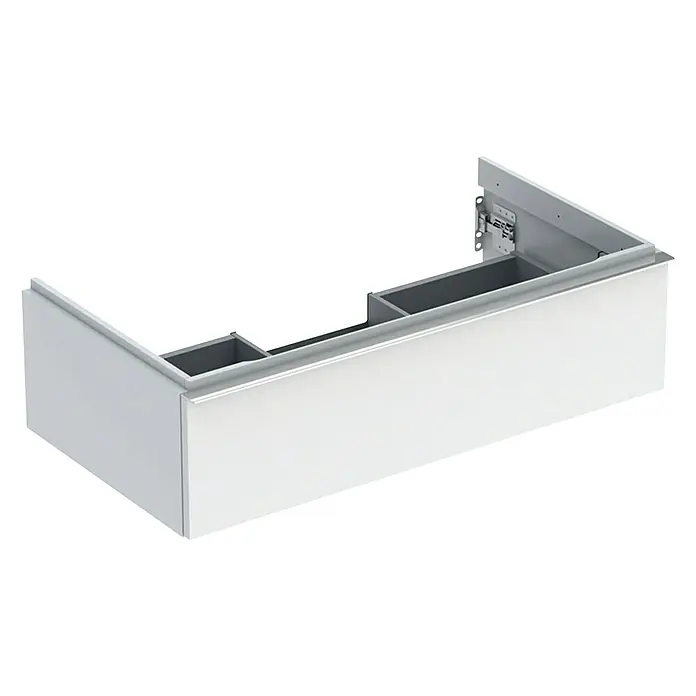 Geberit iCon Waschtischunterschrank - 88,8 x 47,6 x 24,7 cm, Weiß - Ein eleganter, moderner Waschbeckenunterschrank in Weiß mit geräumigen Fächern für zusätzlichen Stauraum im Badezimmer.