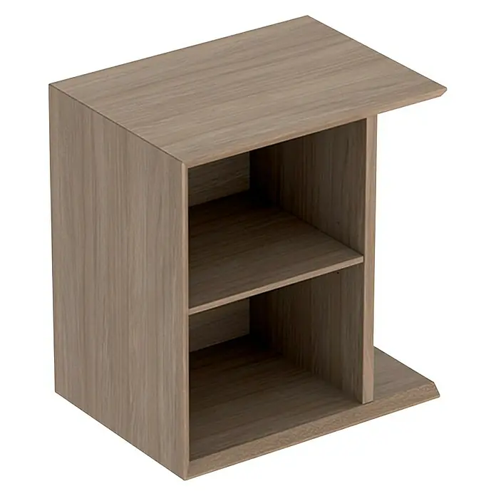 Geberit iCon Seitenschrank - 37 x 27,3 x 40 cm, Eiche - Ein moderner Beistelltisch in Holzoptik mit zwei Regalfächern für zusätzlichen Stauraum. Praktisch und stilvoll für jedes Wohnzimmer.
