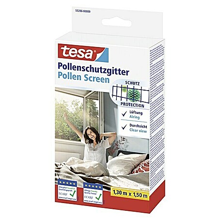 Tesa Insect Stop Pollenschutzgitter Pollen Protection (B x L: 130 x 150 cm, Klettbefestigung, Anthrazit)