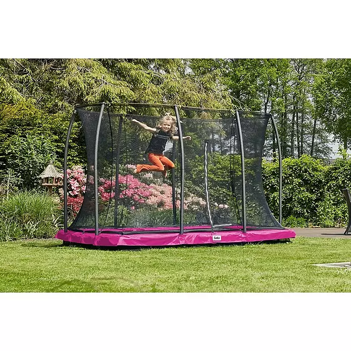 Salta Trampolin Comfort Edition Ground - Pink, L x B: 153 x 214 cm - Anwendungsbeispiel
