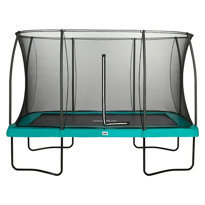 Salta Trampolin Comfort Edition - Grün, L x B: 244 x 366 cm - Das rechteckige Gartentrampolin mit Sicherheitsnetz bietet sicheren Springspaß für die ganze Familie.