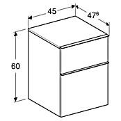 Geberit iCon Seitenschrank (45 x 47,6 x 60 cm, 2 Schubkästen, Eiche) | BAUHAUS