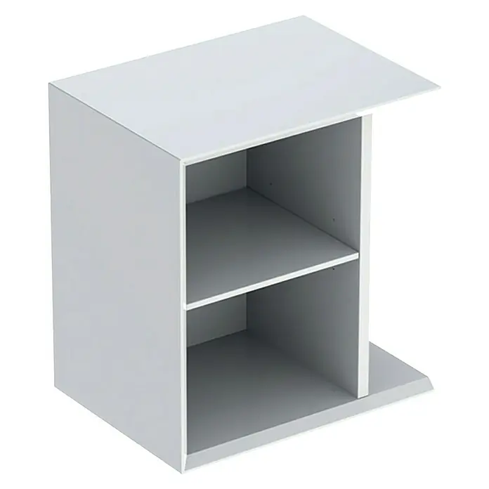Geberit iCon Seitenschrank - 37 x 27,3 x 40 cm, Weiß - Weißes Regal mit zwei offenen Fächern und einer Tischplatte, die übersteht, ideal für zusätzlichen Stauraum und als Beistelltisch.