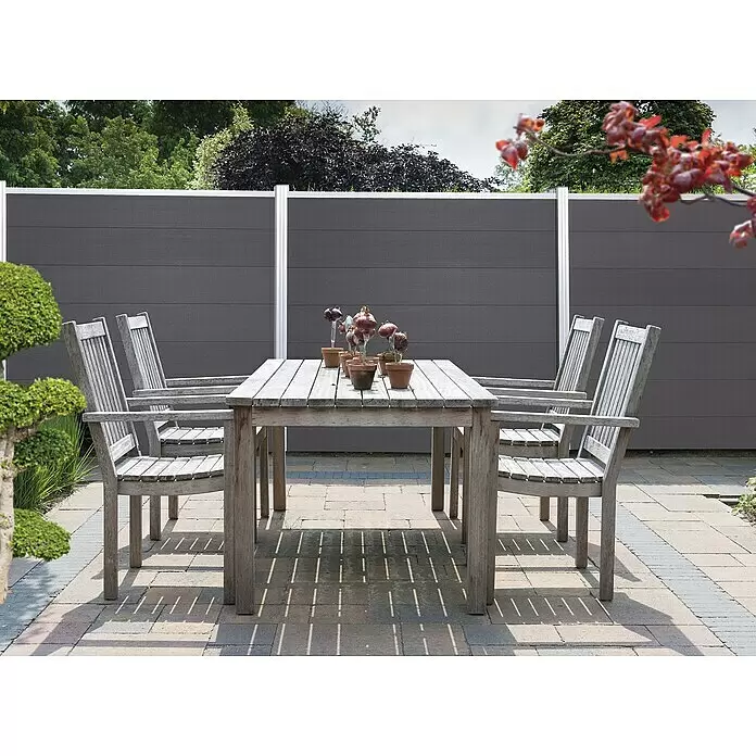 T & J Zaunpfosten-Set - 6,8 cm x 68 mm x 240 cm, Silber, Aluminium - Stimmungsaufnahme