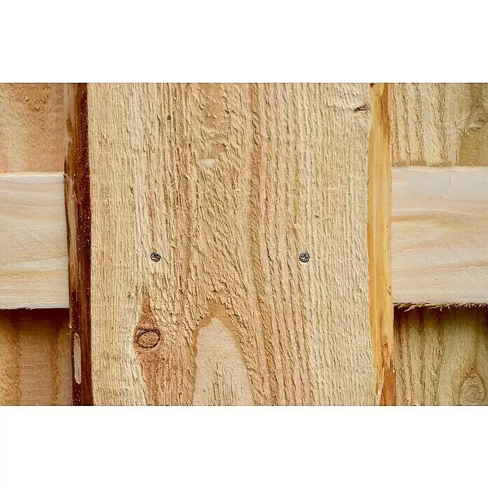 T & J Sichtschutzelement Jütland - B x H: 180 x 180 cm, Natur, Holz - Detailaufnahme