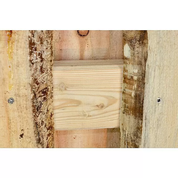 T & J Sichtschutzelement Jütland - B x H: 180 x 180 cm, Natur, Holz - Detailaufnahme