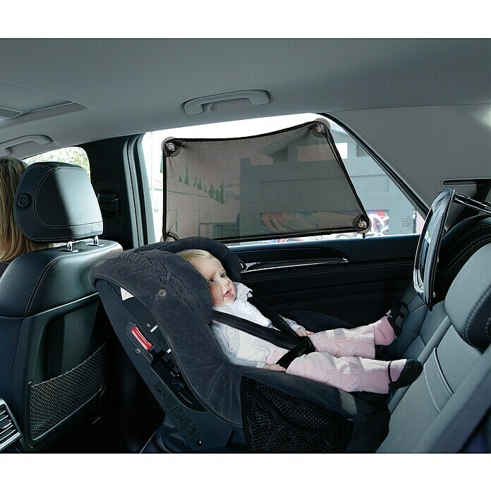 Babyauto Sonnenschutz mit UV-Schutz, extra dunkel Universal selbstklebende  Sonnenblenden mit Aufbewahrungstasche, Für Kinder (schwarz) 2er Pack