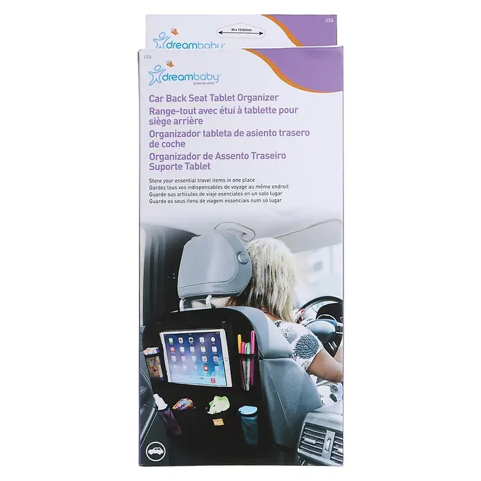 Dreambaby Autositz-Organizer Autorücksitz - Schwarz - Dreambaby Autositz-Organizer mit Tablethalterung zur Aufbewahrung von Reiseutensilien und zur bequemen Nutzung von Tablets unterwegs.