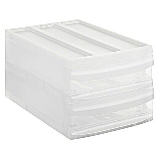 Rotho Schubladenbox Systemix Duo (L x B x H: 39,5 x 25,5 x 20,3 cm, Transparent, Anzahl Schubladen: 2 Stk.)